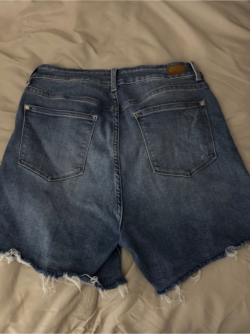 Judy Blue Washed Blue Raw Hem Denim Shorts
